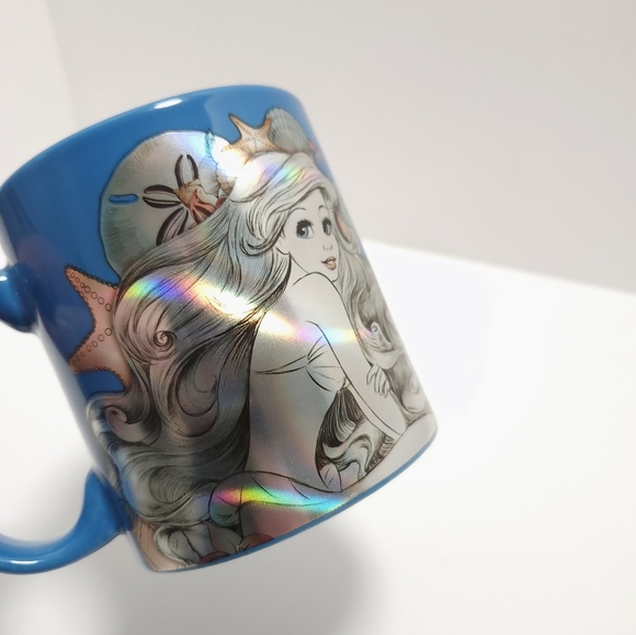 Disney Little Mermaid Ariel 20 Oz Coffee Mug Cup Blue Silver New - Picture 2 of 6